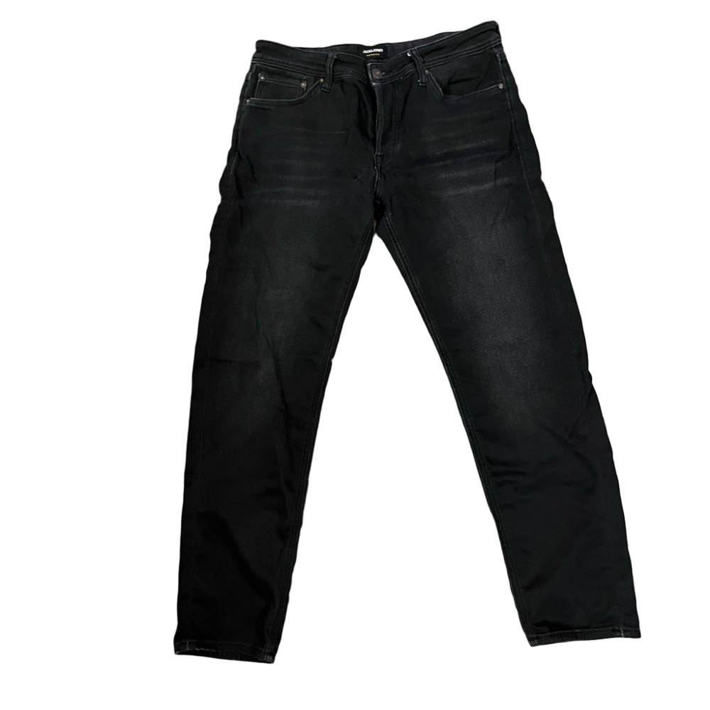 Jack & Jones Mike Tapered Fit Jeans, stretchy comfy distressed black Size 32/32